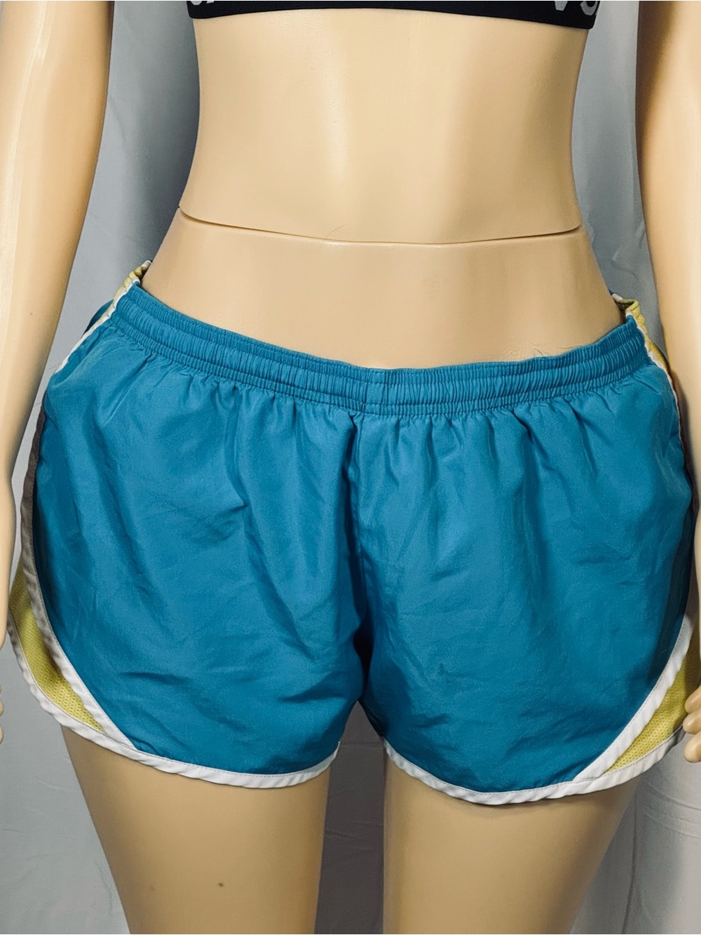 Soffe Teal Athletic Shorts with Yellow Trim